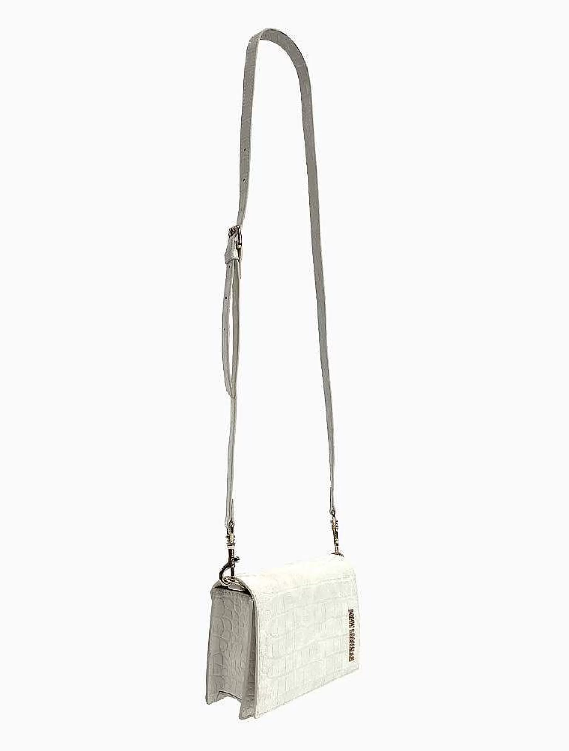 Poppy Lissiman Cross Body>Felipe Flap Bag-Blanc Croc