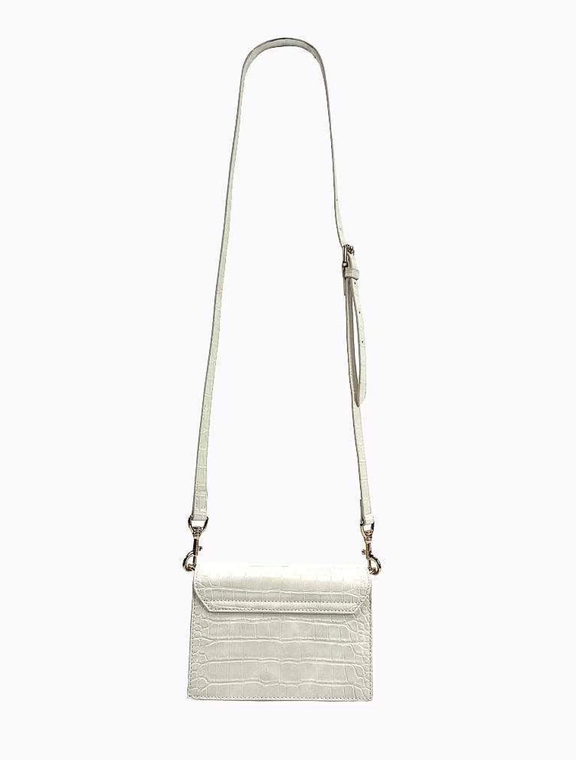 Poppy Lissiman Cross Body>Felipe Flap Bag-Blanc Croc