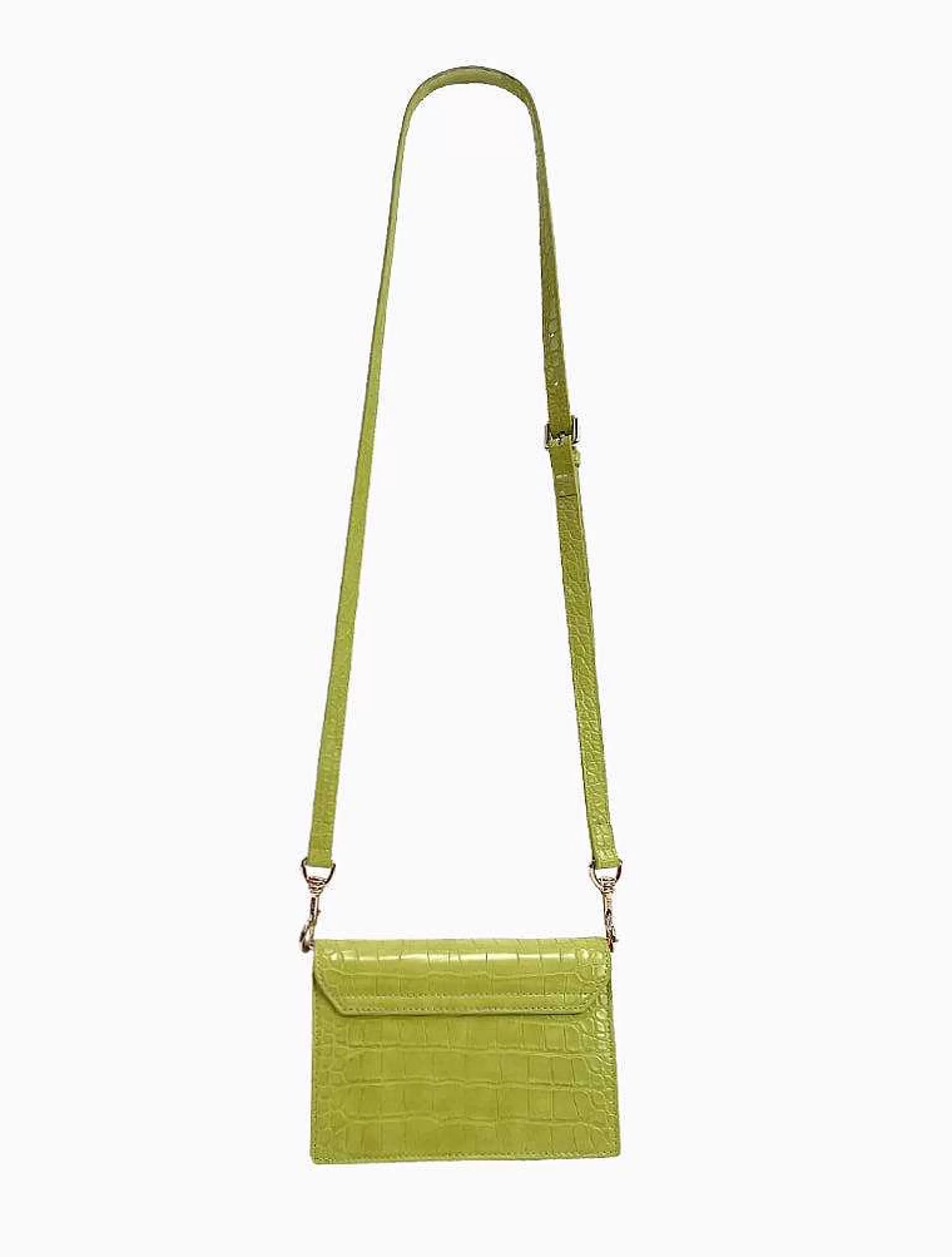 Poppy Lissiman Cross Body>Felipe Flap Bag-Lime Croc