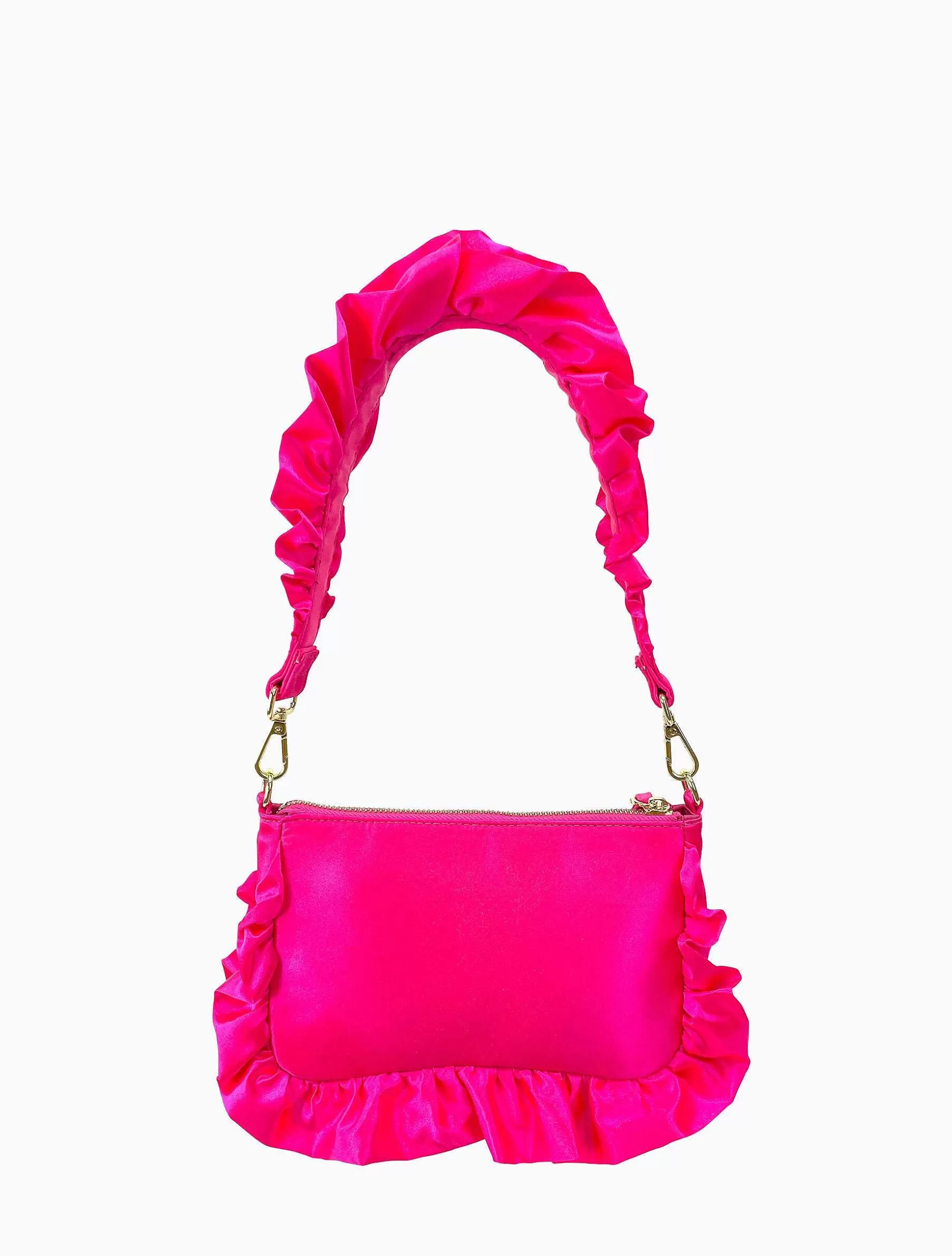 Poppy Lissiman Shoulder Bag>Frilled Satin Bag-Hot Pink