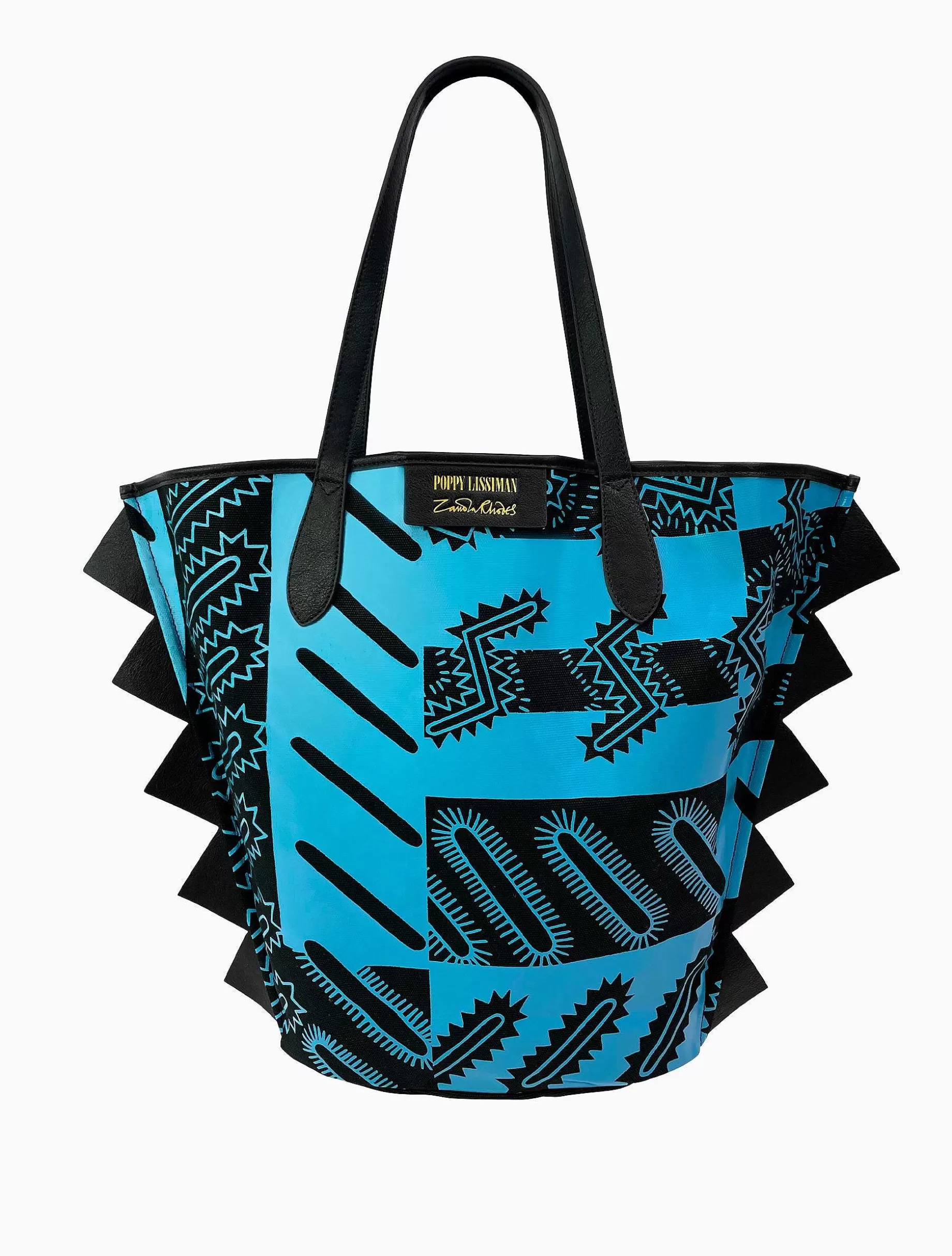 Poppy Lissiman Recycled>Geo Sparkle Tote-Ocean/Black