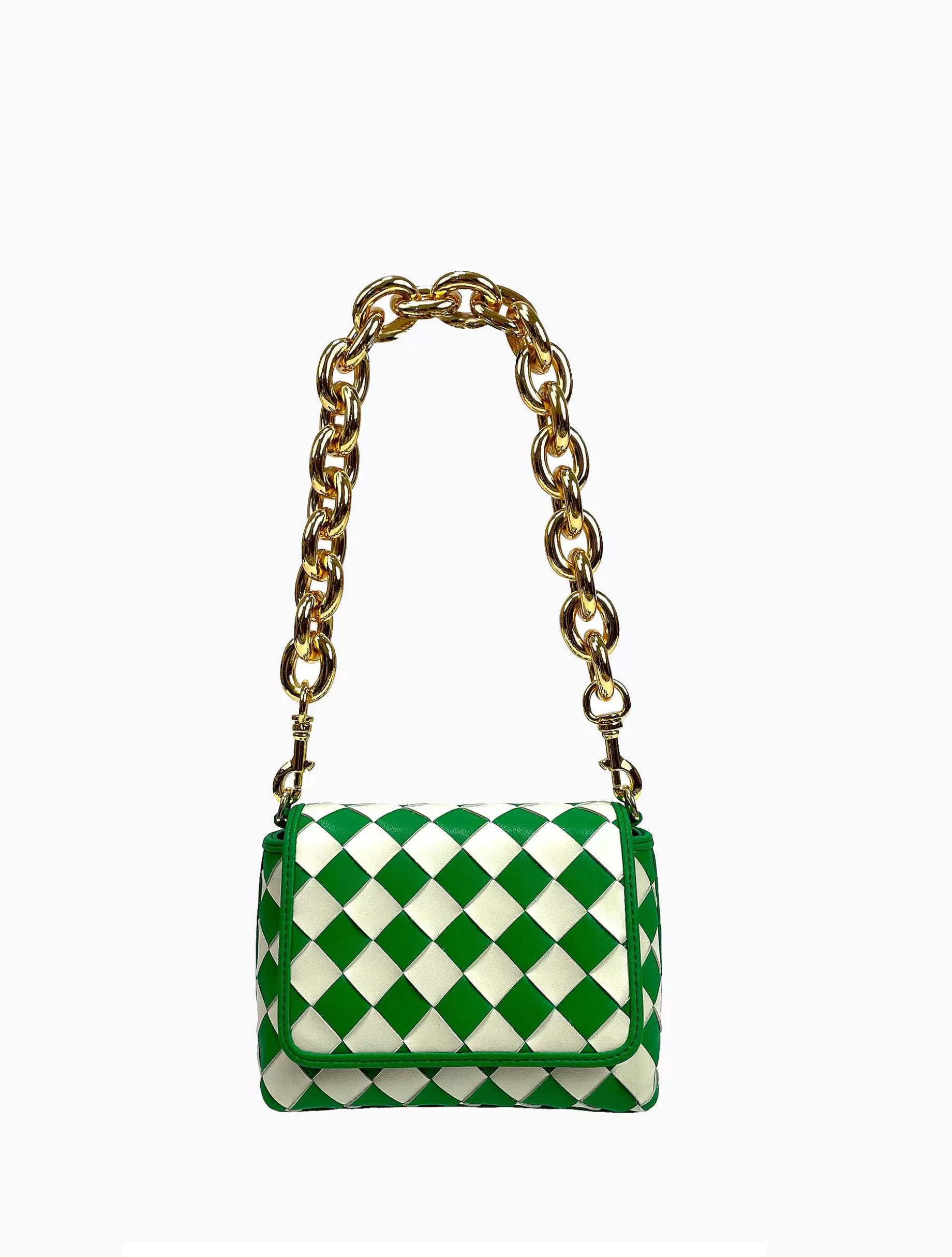 Poppy Lissiman Cross Body>Harlequin Bag-Green/Blanc