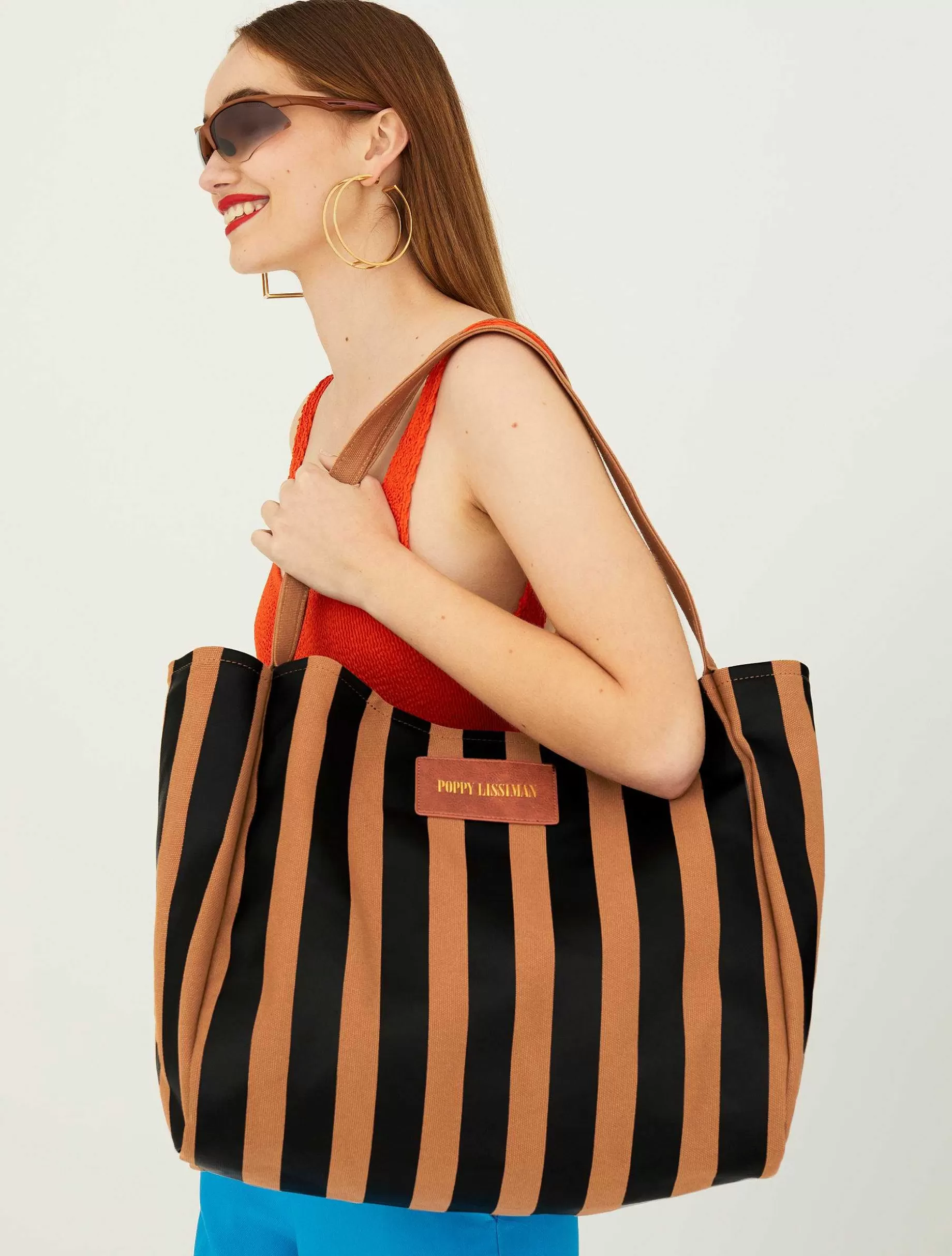 Poppy Lissiman Recycled>Polanco Tote-Choc Stripe